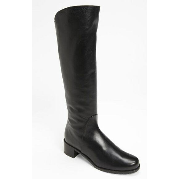 Stuart Weitzman Black leather Arlington Stretch riding boots Size 5.5 New $595 - Picture 1 of 12